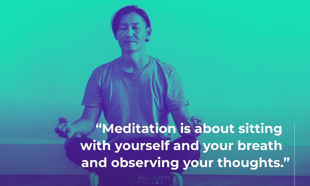 Sitting in meditation